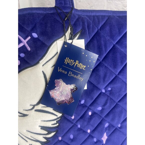 Vera Bradley Harry Potter Velvet Tote Bag NEW Forbidden Forest Purple Large Bag - Picture 3 of 15